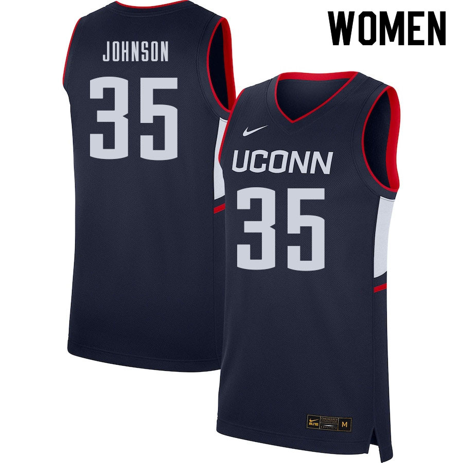 Women #35 Samson Johnson Uconn Huskies College Basketball Jerseys Sale-Navy